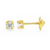 14Kt Cubic Zirconia Earrings 3mm/0.11in