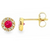 14Kt Bezeled Diamond Ruby Piercing