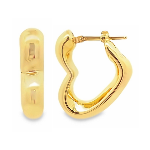 18Kt Heart Hoop Earrings