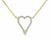 14Kt Diamond Long Heart Silhouette Necklace (Adjustable Length)