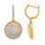 14Kt Diamond Bezeled Mother of Pearl Earrings