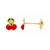 18Kt Cherry Enamel Earrings