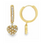14Kt Dangling Heart Diamond Huggie Earrings 5mm/0.19in