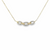 14Kt Three Diamond Link Necklace (Adjustable Length)