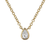 14K yellow gold necklace with bezel-set pear diamond pendant