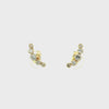 Minimalist ear climber jewelry in 14K gold.Delicate gold ear crawler stud earring
