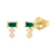 14Kt Emerald Baguette & Dangling Diamond Earring (Single)