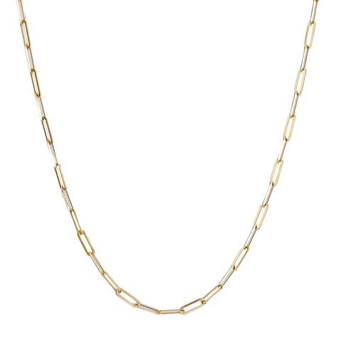 14Kt Mini Paper Clip Necklace 45.7cm/18in