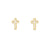 14Kt Gold Bezeled Mother of Pearl Cross Earrings