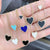 14Kt Black Onyx & Diamond Heart Necklace (Adjustable Length)